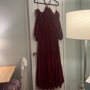 Halter Maroon Maxi Dress!
